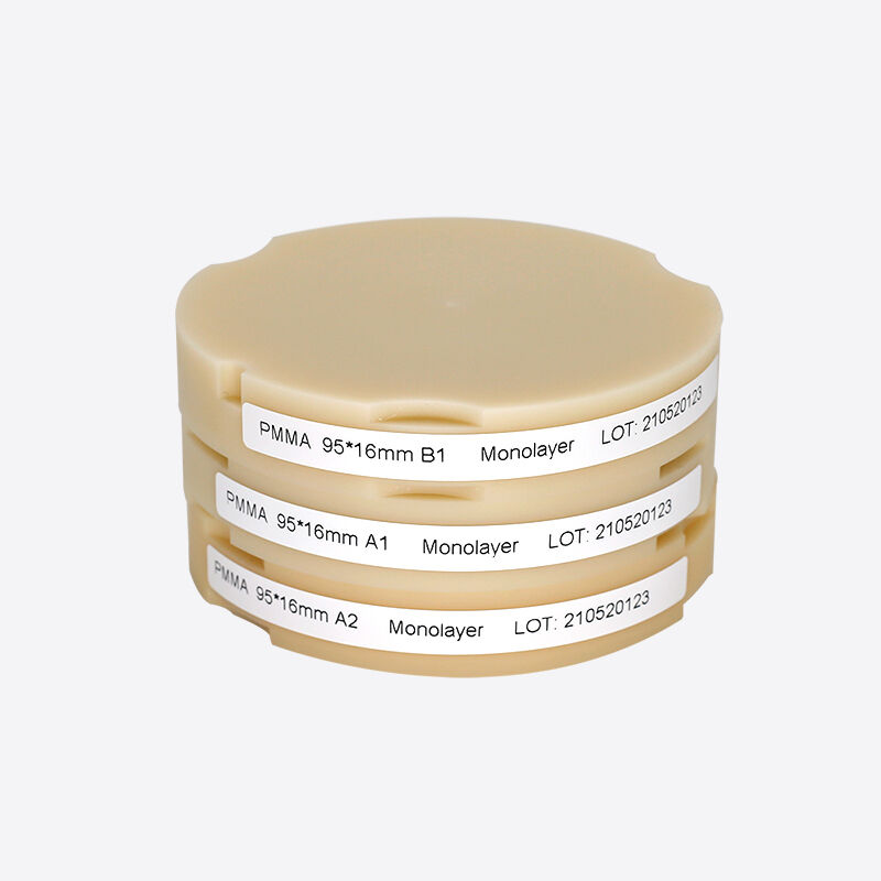 मजबूत और टिकाऊ पुनर्स्थापनों के लिए टिकाऊ और जल प्रतिरोधी पिंक-ए2 डेंटल पीएमएमए ब्लॉक