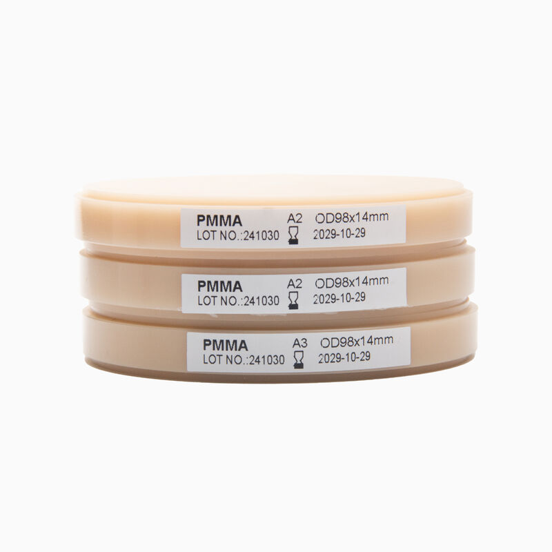 150Mpa के फ्लेक्सरल स्ट्रेंथ और 132 से 151 ग्राम प्रति एमएल के बीच घनत्व वाले डेंटल पीएमएमए ब्लॉक, डेंटल रेस्टोरेशन के लिए आदर्श