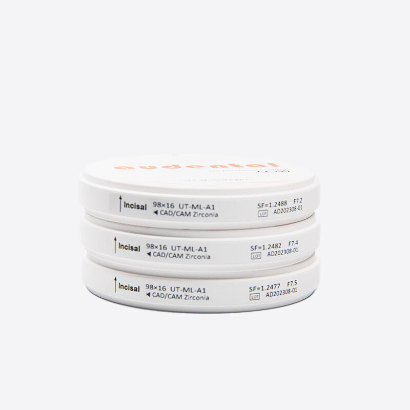 बहुपरत जिरकोनिया ब्लॉक अग्रिम पिछाड़ी दंत अनुप्रयोगों के लिए संतुलित शक्ति और उच्च पारदर्शिता प्रदान करता है