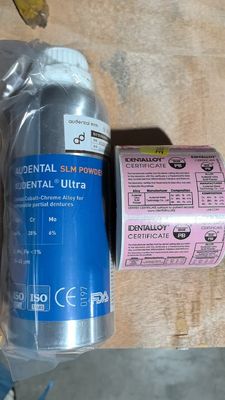 ऑडेंटल अल्ट्रा एसएलएम पाउडर कोसीआरएमओ सामग्री सीई एफडीए आइडेंटएलोय प्रमाणित डेंटल 3डी मेटल प्रिंटिंग के लिए